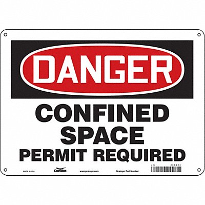 CONDOR 465M12 Safety Sign 10 inx14 in Polyethylene