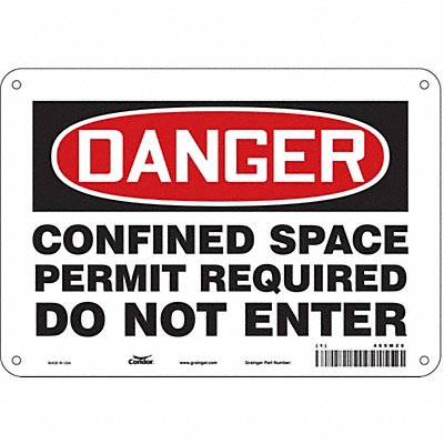 CONDOR 465M20 Safety Sign 7 inx10 in Polyethylene