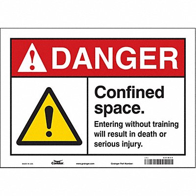 CONDOR 465M39 Safety Sign 10 in x 14 in Vinyl