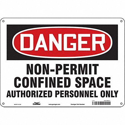 CONDOR 465M61 Safety Sign 10 inx14 in Polyethylene