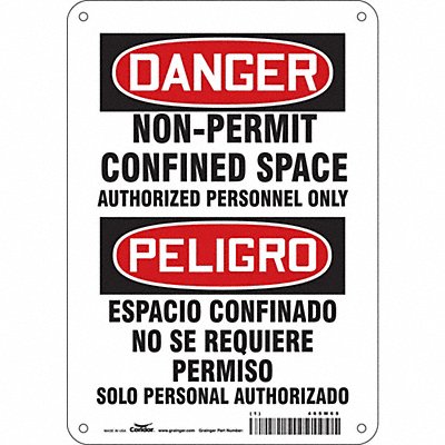 CONDOR 465M65 Safety Sign 10 inx7 in Aluminum