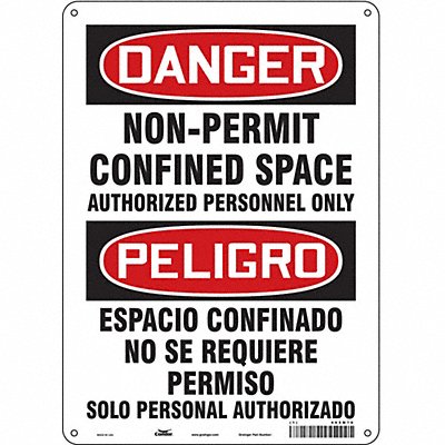 CONDOR 465M70 Safety Sign 14 in x 10 in Polyethylene
