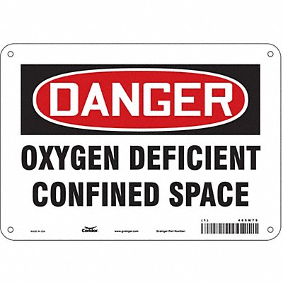 CONDOR 465M79 Safety Sign 7 in x 10 in Vinyl