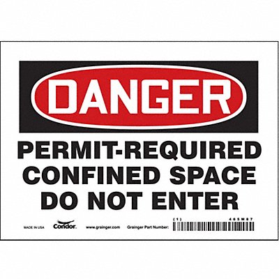 CONDOR 465M87 J6941 Safety Sign 5 inx7 in Vinyl