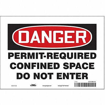 CONDOR 465M88 J6941 Safety Sign 7 inx10 in Vinyl