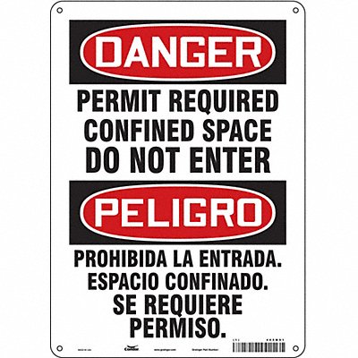 CONDOR 465M91 Safety Sign 14 inx10 in Aluminum
