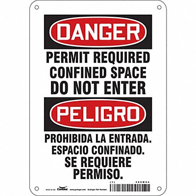 CONDOR 465M94 Safety Sign 10 in x 7 in Polyethylene