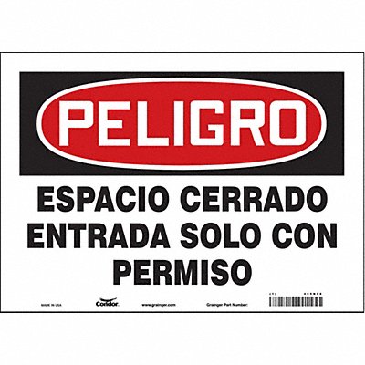 CONDOR 465N06 Safety Sign 10 inx14 in Vinyl