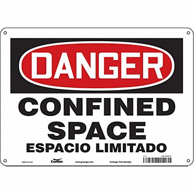CONDOR 465N08 Safety Sign 10 inx14 in Aluminum