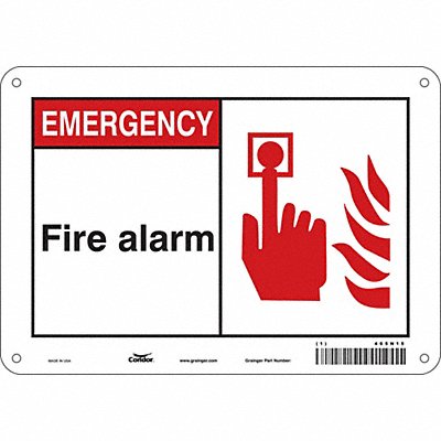 CONDOR 465N15 Safety Sign 7 in x 10 in Aluminum