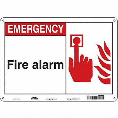 CONDOR 465N28 Safety Sign 10 in x 14 in Polyethylene