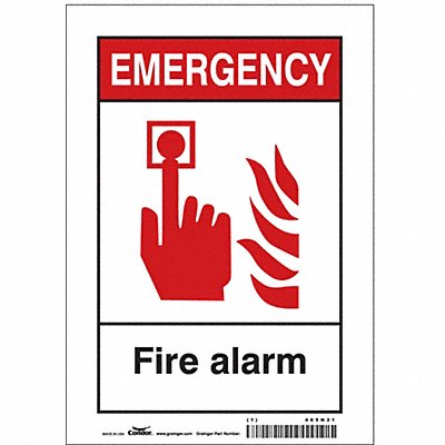 CONDOR 465N31 Safety Sign 10 in x 7 in Vinyl