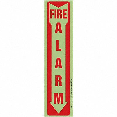 CONDOR 465N97 Safety Sign 14 in x 3 1/2 in Glow Vinyl