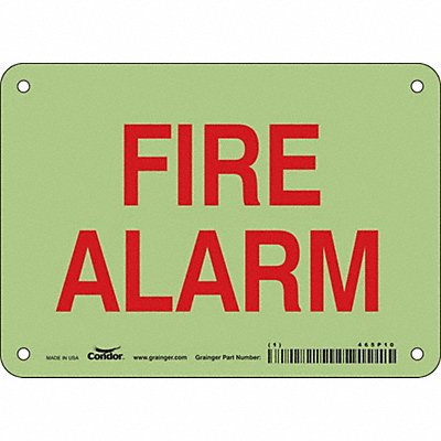 CONDOR 465P10 Safety Sign 5 in x 7 in Glow Vinyl