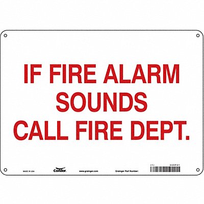 CONDOR 465P41 Safety Sign 10 in x 14 in Polyethylene