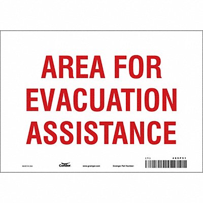 CONDOR 465P51 Safety Sign 7 in x 10 in Vinyl