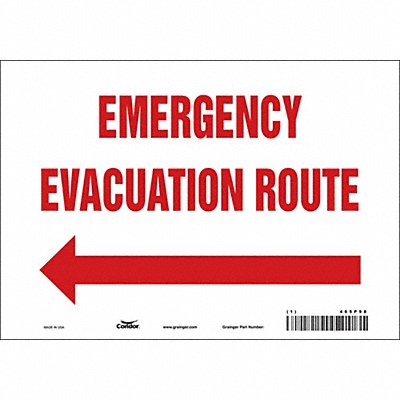 CONDOR 465P98 J9664 Safety Sign 7 in x 10 in Vinyl