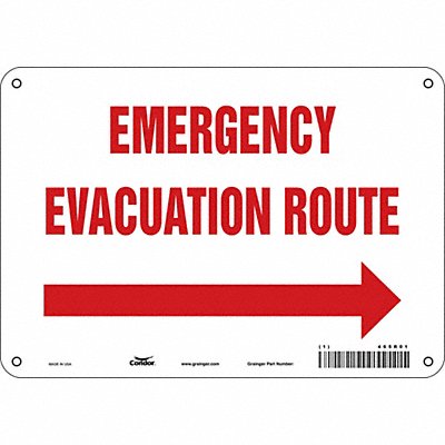 CONDOR 465R01 J9665 Safety Sign 7 in x 10 in Aluminum