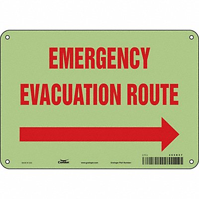 CONDOR 465R07 J9665 Safety Sign 7 in x 10 in Polyethylene