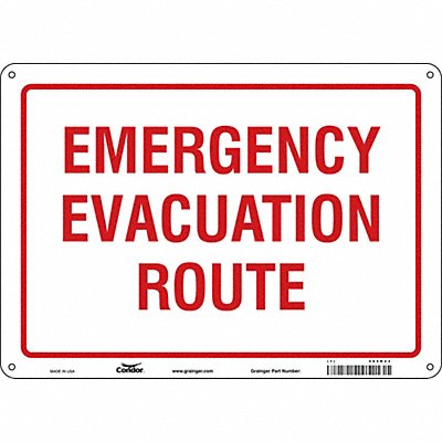 CONDOR 465R23 Safety Sign 10 in x 14 in Aluminum