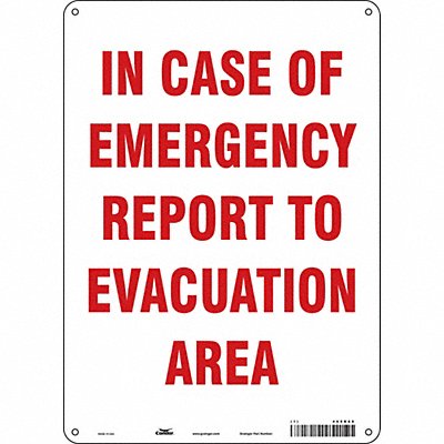 CONDOR 465R69 Safety Sign 14 in x 10 in Aluminum