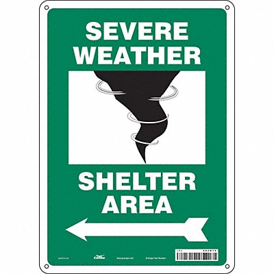 CONDOR 465R76 Safety Sign 14 in x 10 in Aluminum
