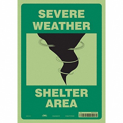 CONDOR 465T03 Safety Sign 14 in x 10 in Glow Vinyl