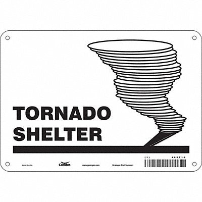 CONDOR 465T10 Safety Sign 7 in x 10 in Aluminum