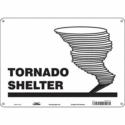 CONDOR 465T12 Safety Sign 10 in x 14 in Aluminum