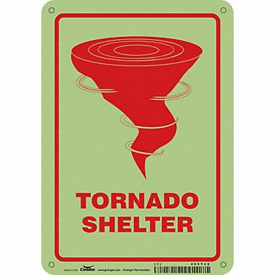 CONDOR 465T29 Safety Sign 10 in x 7 in Glow Vinyl