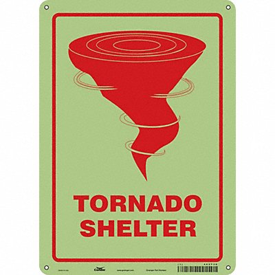CONDOR 465T30 Safety Sign 14 in x 10 in Glow Vinyl