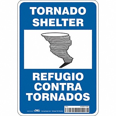 CONDOR 465T38 Safety Sign 10 in x 7 in Aluminum