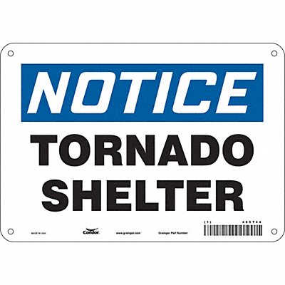 CONDOR 465T44 Safety Sign 7 in x 10 in Aluminum