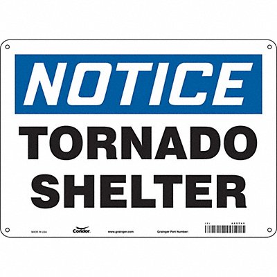 CONDOR 465T45 Safety Sign 10 in x 14 in Aluminum
