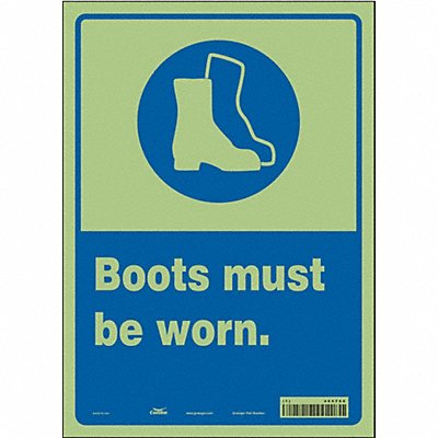 CONDOR 465T68 Safety Sign 14 inx10 in Glow Vinyl