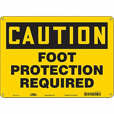 CONDOR 465T87 Safety Sign 10 in x 14 in Aluminum