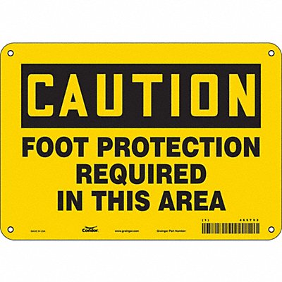 CONDOR 465T93 Safety Sign 7 in x 10 in Aluminum