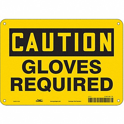CONDOR 465U13 Safety Sign 7 in x 10 in Aluminum