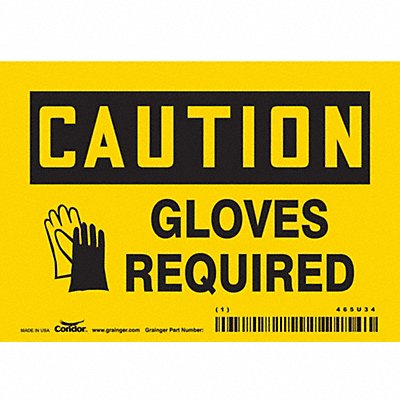 CONDOR 465U34 K0413 Safety Sign 3.5in x 5in Vinyl