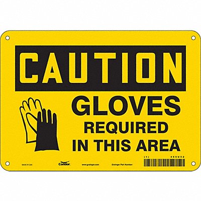 CONDOR 465U52 Safety Sign 7 in x 10 in Polyethylene