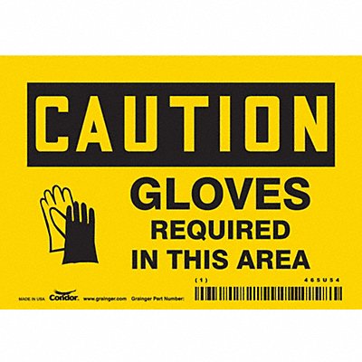 CONDOR 465U54 Safety Sign 3.5in x 5in Vinyl