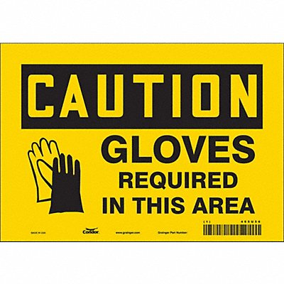 CONDOR 465U56 Safety Sign 7 in x 10 in Vinyl