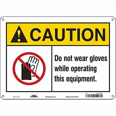 CONDOR 465U68 K0420 Safety Sign 10 in x 14 in Polyethylene