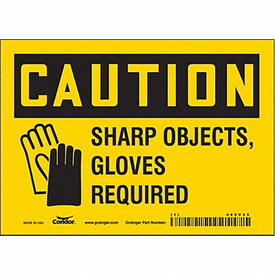 CONDOR 465V33 Safety Sign 5 in x 7 in Vinyl