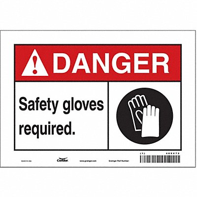CONDOR 465V72 Safety Sign 7 inx10 in Vinyl