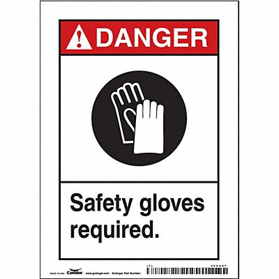 CONDOR 465V97 K0621 Safety Sign 7 in x 5 in Vinyl