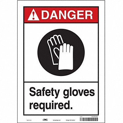 CONDOR 465V99 K0621 Safety Sign 14 in x 10 in Vinyl