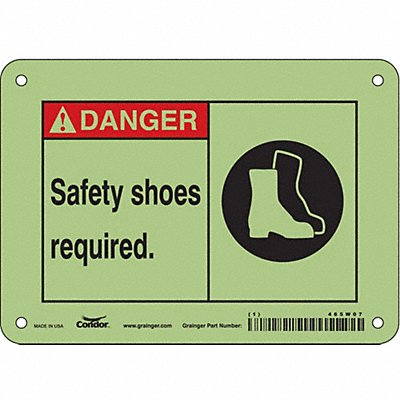 CONDOR 465W07 Safety Sign 5 in x 7 in Polyethylene