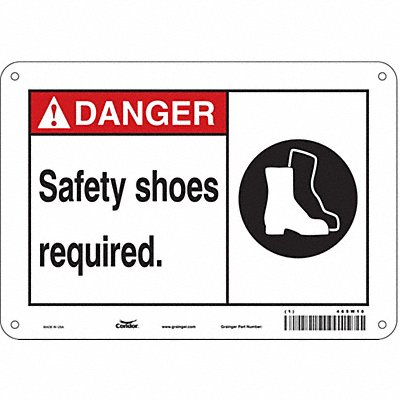CONDOR 465W10 Safety Sign 7 in x 10 in Polyethylene