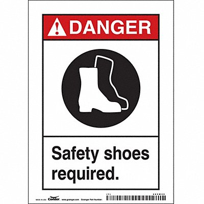 CONDOR 465W35 Safety Sign 7 in x 5 in Vinyl